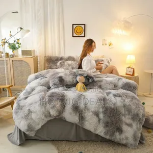 6x6 Shaggy Duvet Set With Bedsheet 2pillowcases 2 Cushions
