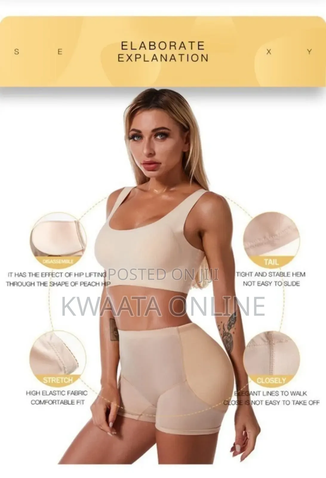 Womens Seamless Butt Lifter Padded Ass Up Panties Lifting