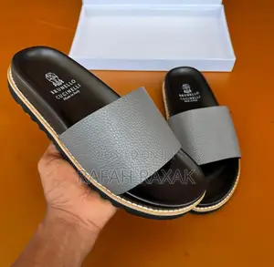 Original Grey/Black Brunello Cucinelli Push In Sandals