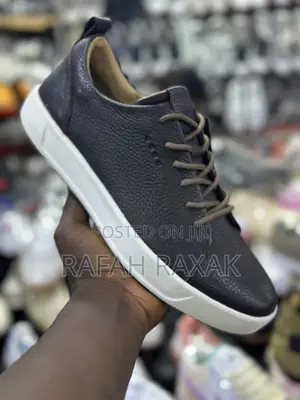 Original Coffee Brown/White Ecco Smart Casual Leather Shoes