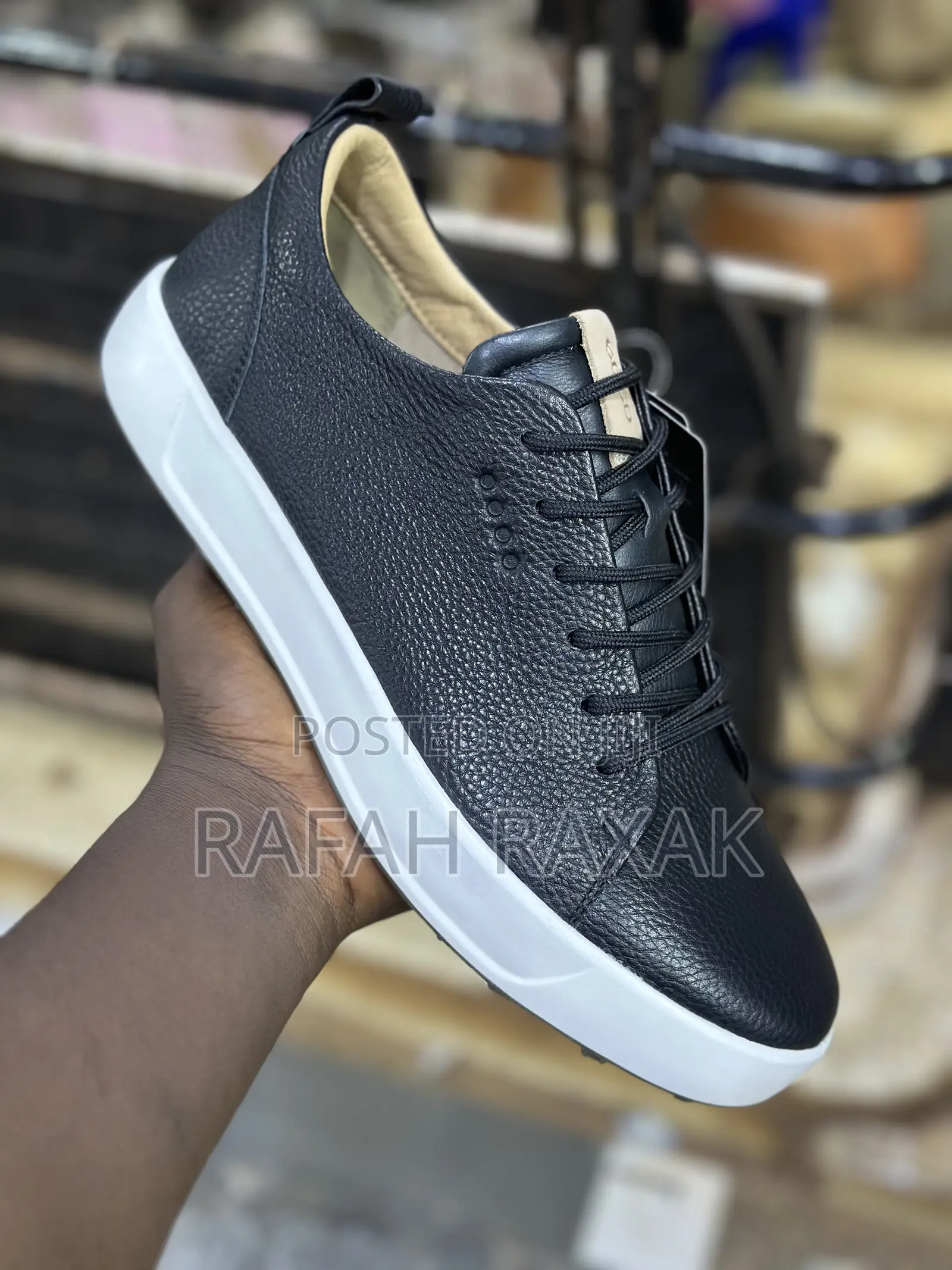 Men’S Ecco Low Top Casual Leather Sneakers
