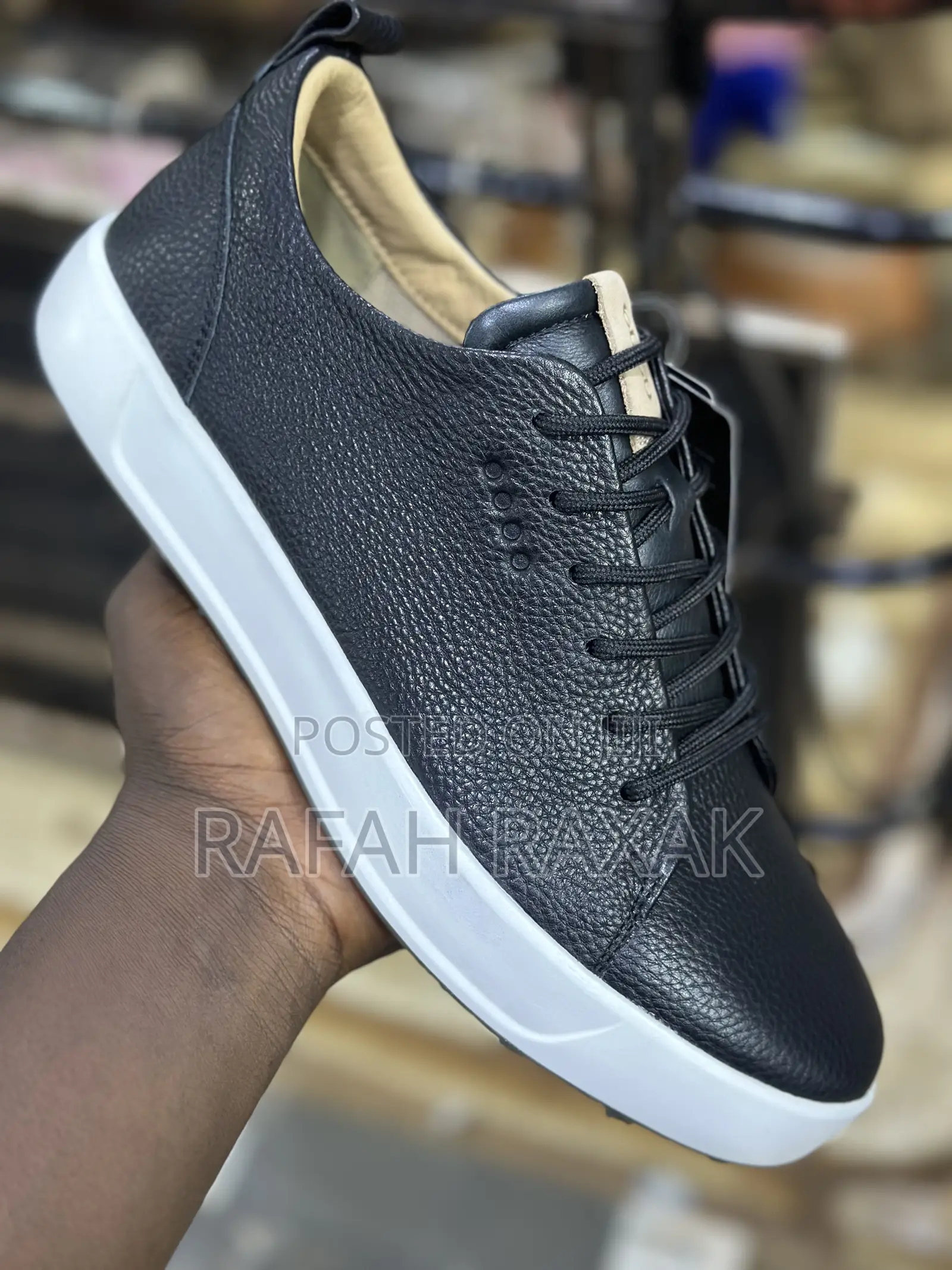 Men’S Ecco Low Top Casual Leather Sneakers