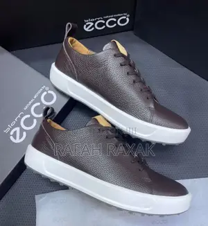 Original Dark Tan/White Ecco Smart Casual Leather Sneakers