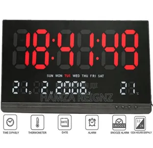 Led Digital Clock With Temperature Date Week Display