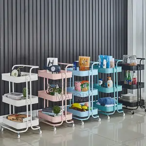 3 Tier Multi-Purpose Steel Trolley Shelves