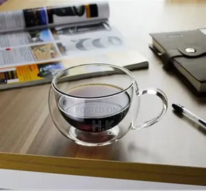 6pcs Double Walled Glass Thermo Tea Coffee Cup - 150ml