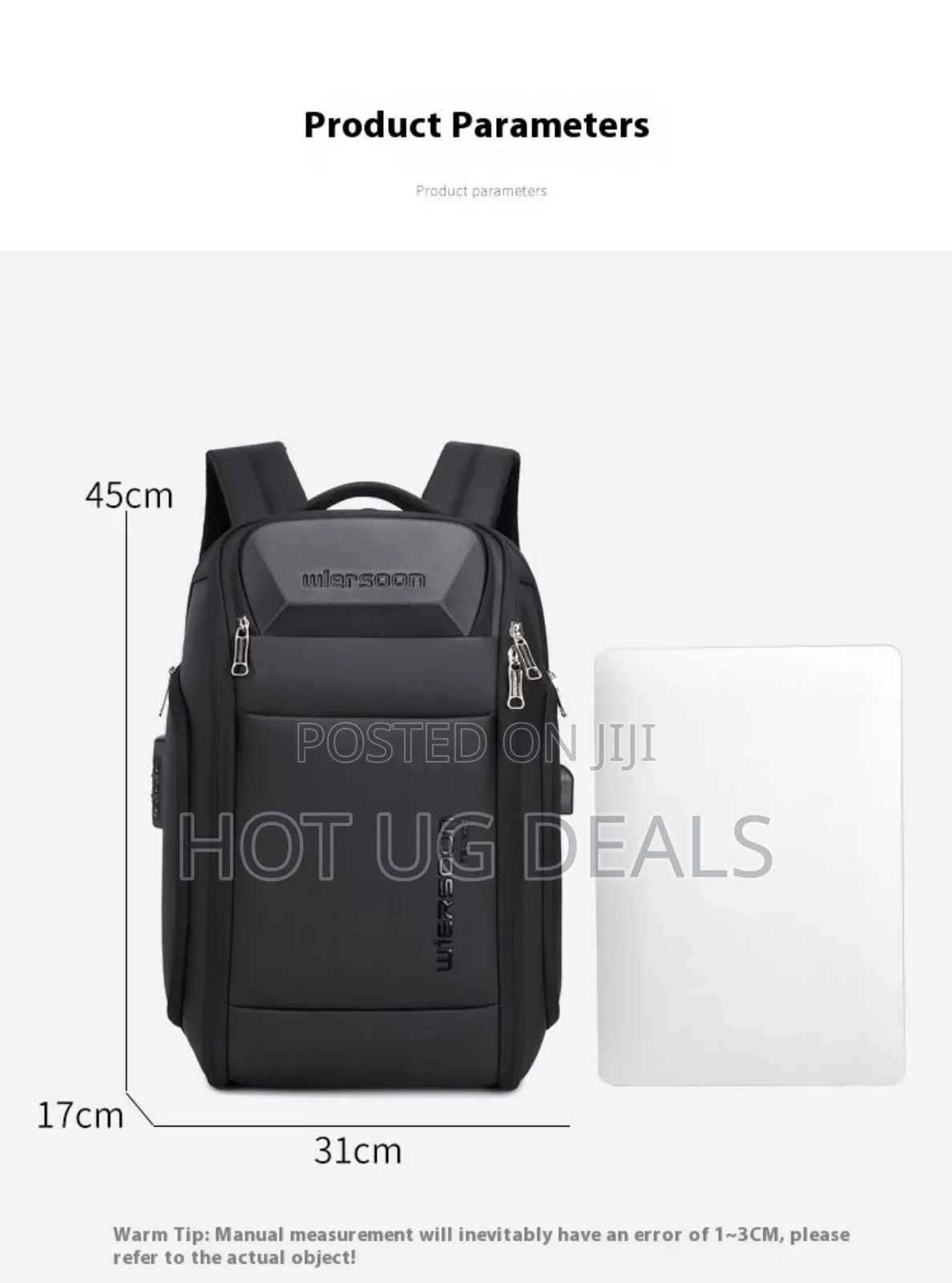 Men's Backpack Female Oxford Cloth Laptop Bag-black