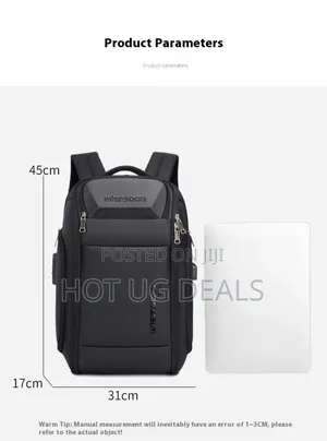 Men's Backpack Female Oxford Cloth Laptop Bag-black