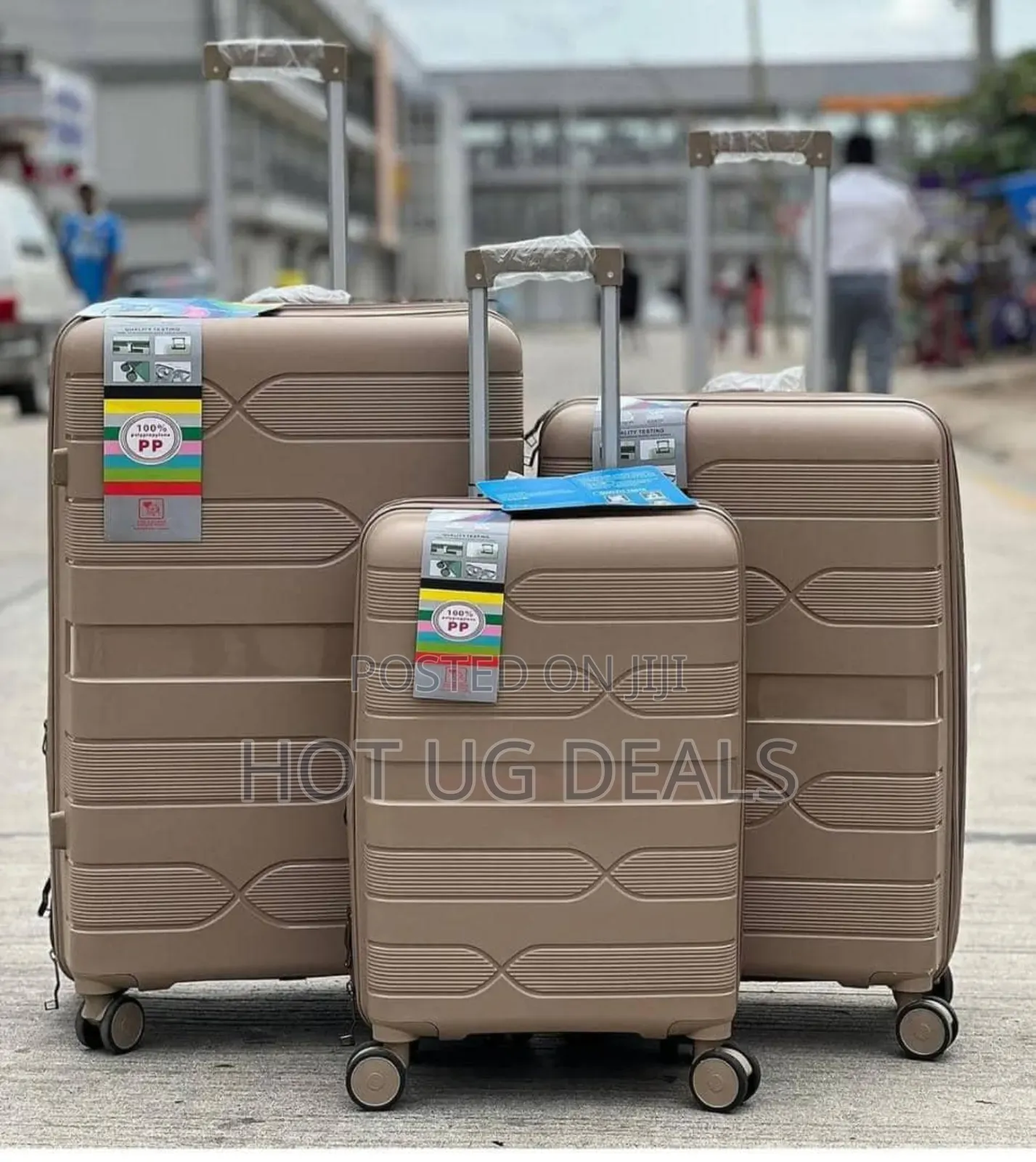 4 Wheeler Plastic Travel Suitcase Bag 3pcs Set - Multicolor