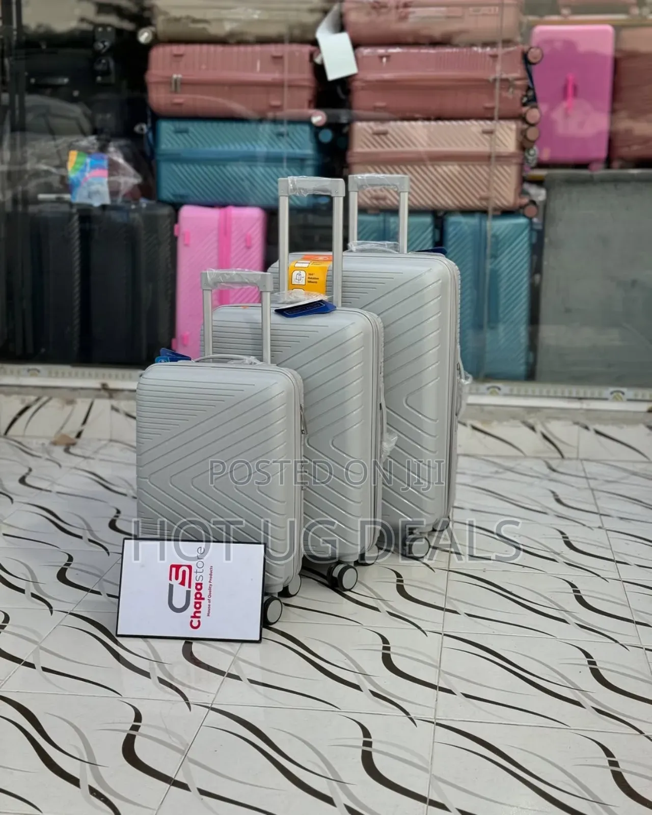 4 Wheeler Plastic Travel Suitcase Bag 3pcs Set- (S,M,Large)