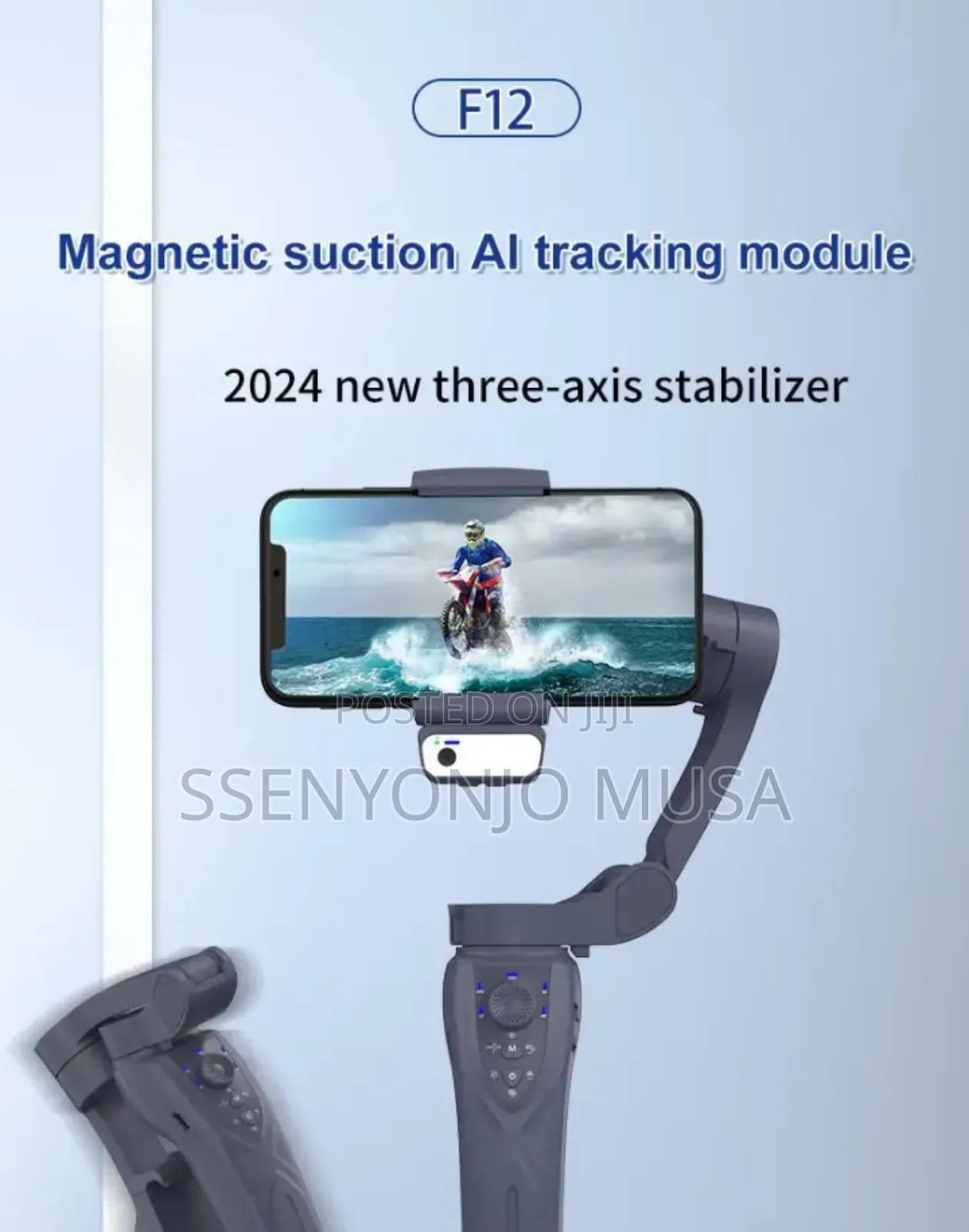 F12 3-Axis Smartphone Gimbal Stabilizer With Ai Tracker