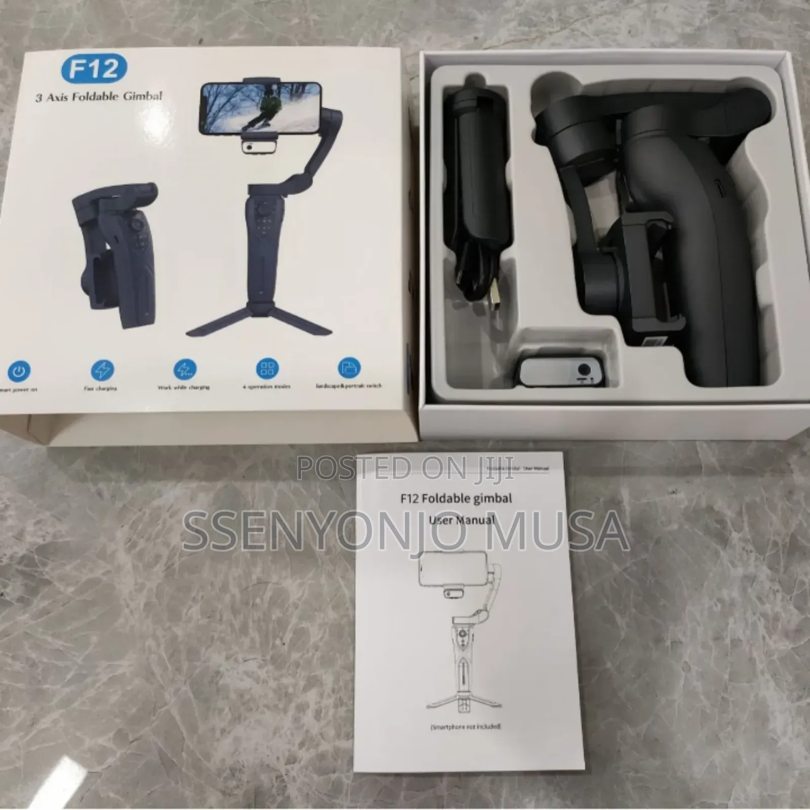 F12 3-Axis Smartphone Gimbal Stabilizer With Ai Tracker