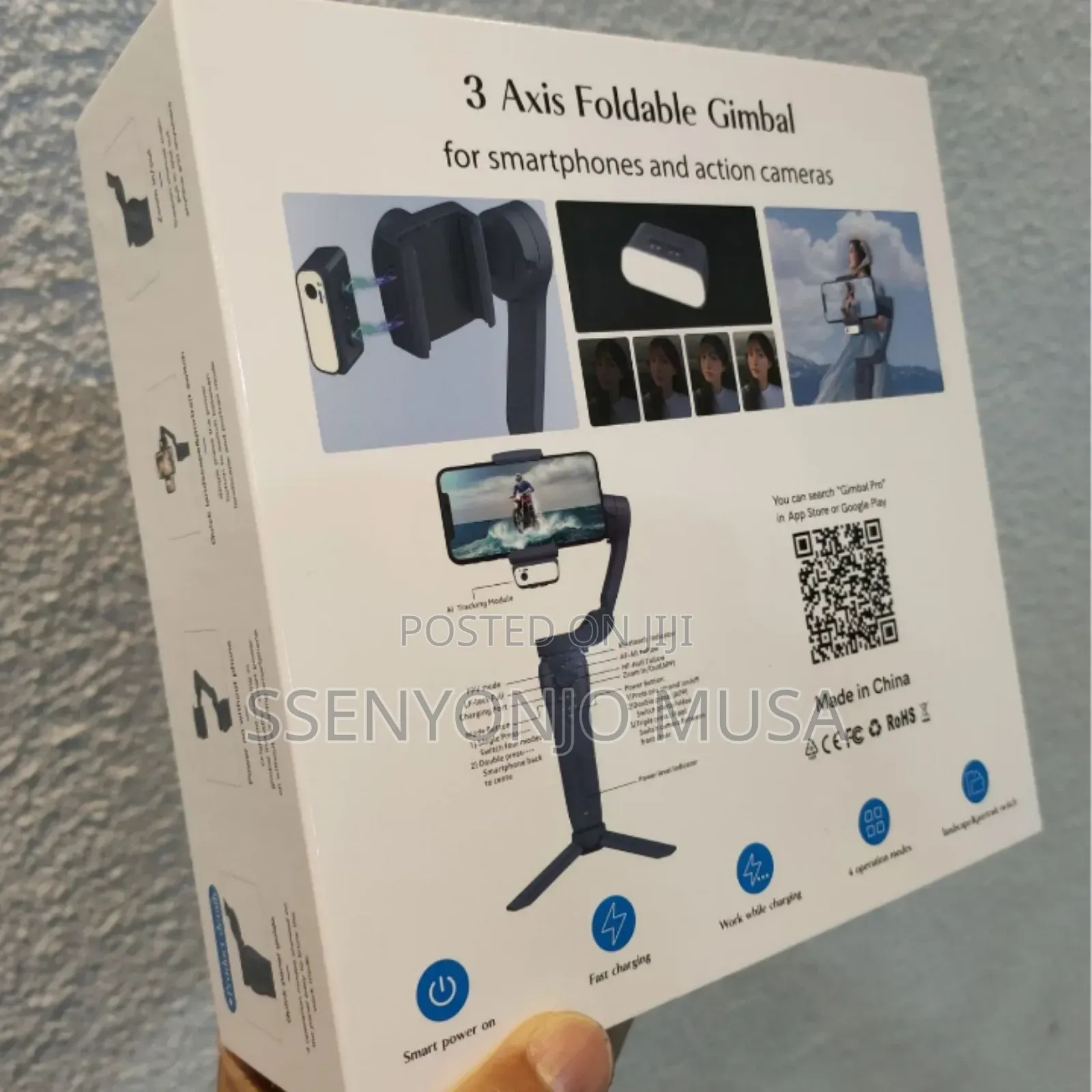 F12 3-Axis Smartphone Gimbal Stabilizer With Ai Tracker