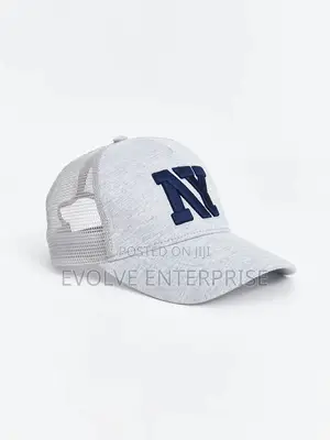 Ny Grey Embroidered Men's Cap Hat