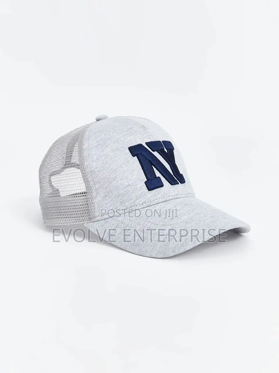 Ny Grey Embroidered Men's Cap Hat