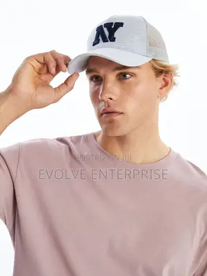 Ny Grey Embroidered Men's Cap Hat
