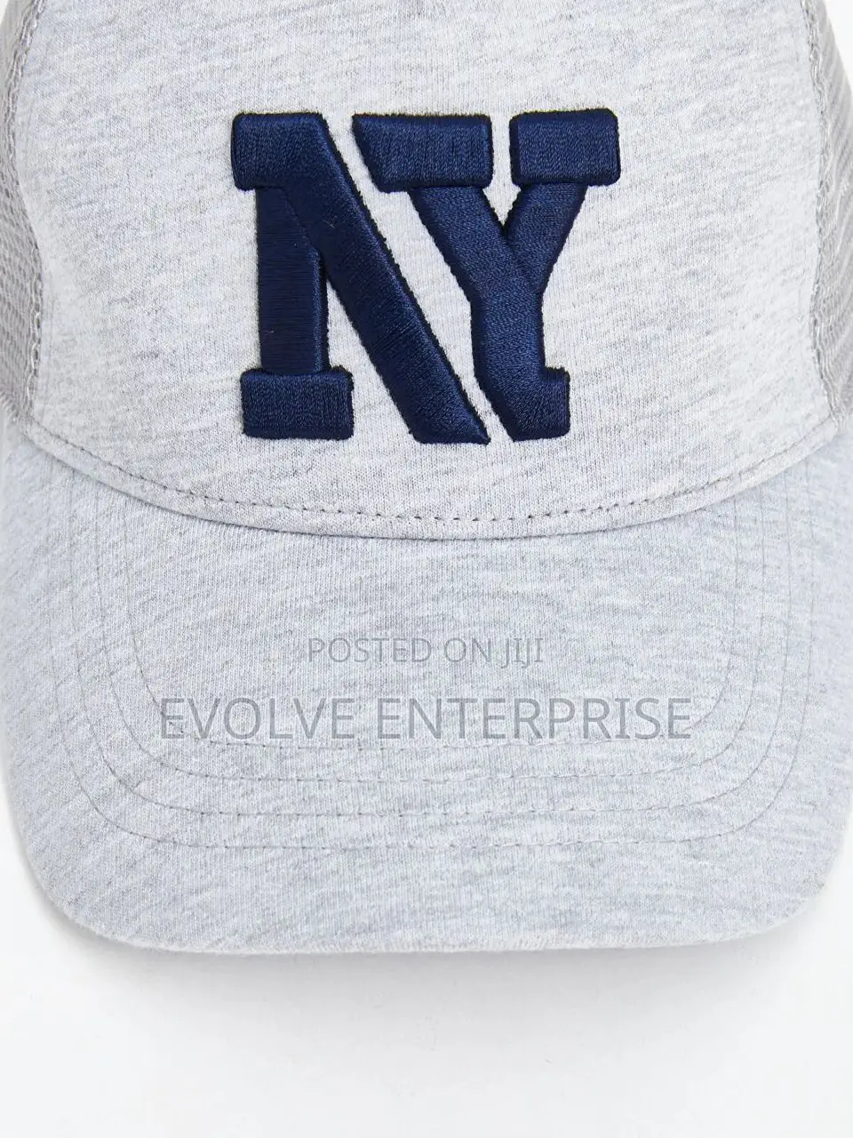 Ny Grey Embroidered Men's Cap Hat