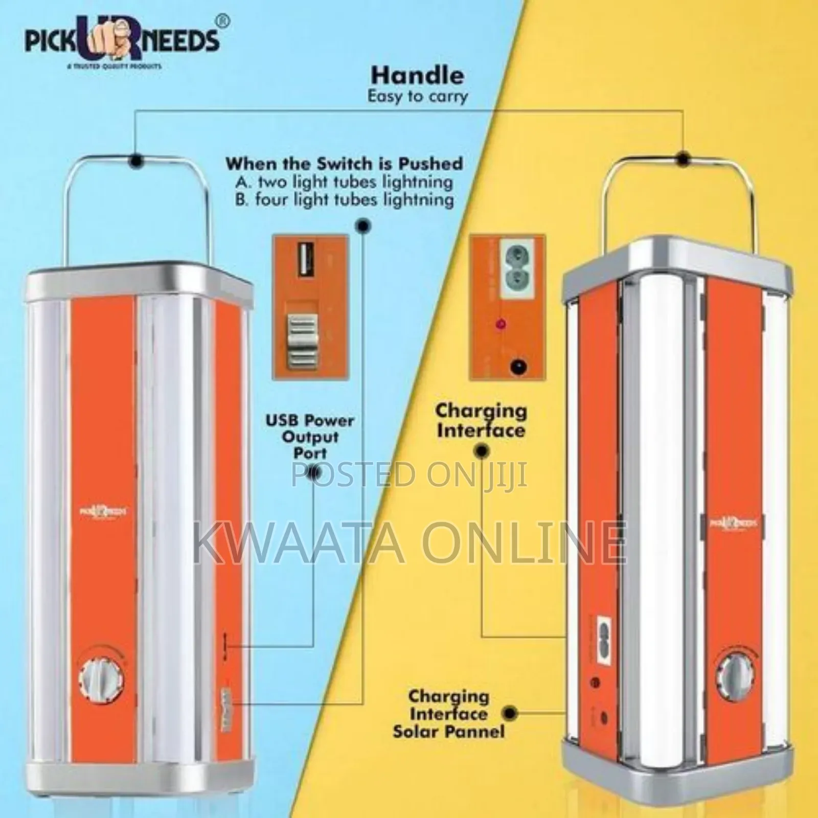 Kamisafe Km-7671 4 Tube Latern Rechargeable Emergency Lamp