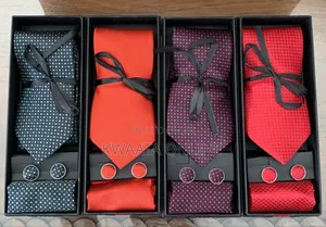 Men's Tie, Handkerchief and Cufflinks Set -Classic, Elegant
