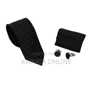 Men's Tie, Handkerchief and Cufflinks Set -Classic, Elegant