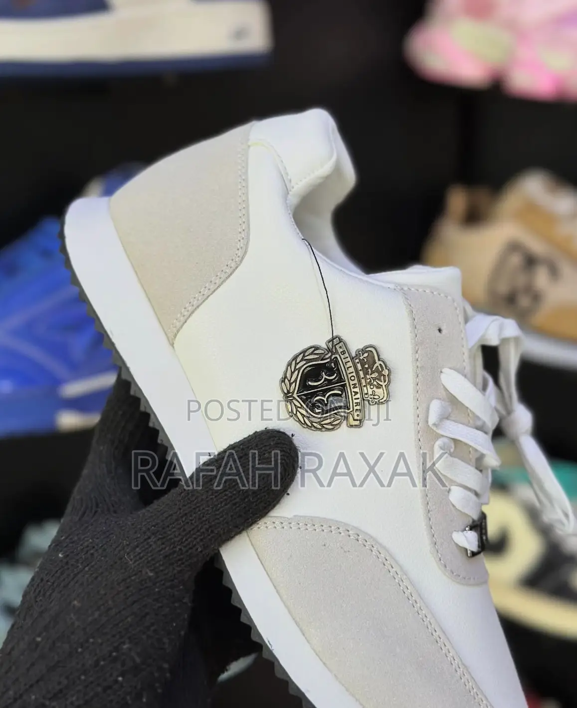 New White Super Classic Billionaire Runner Crest Casual Shoe