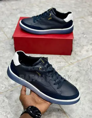 Original Navy Blue Ecco Smart Casual Leather Sneakers