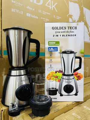 Golden Tech 2in1 Stainless Steel Jar Blender With Grinder