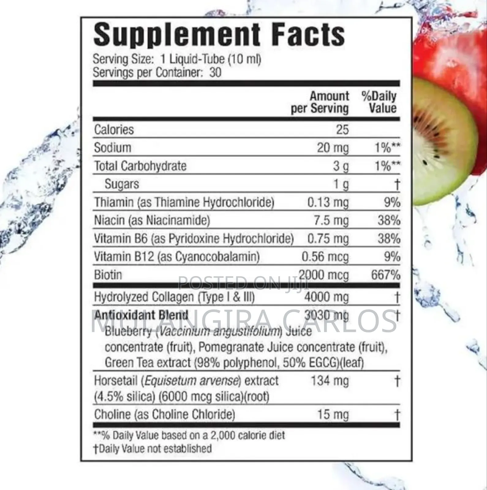 Liquid Collagen One-Per-Day Drink Mix. (30 Liquid Tubes)