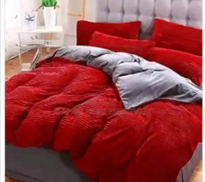 .4pc Coral Duvet 6*6 2pillowcases 1bedsheet 1duvet