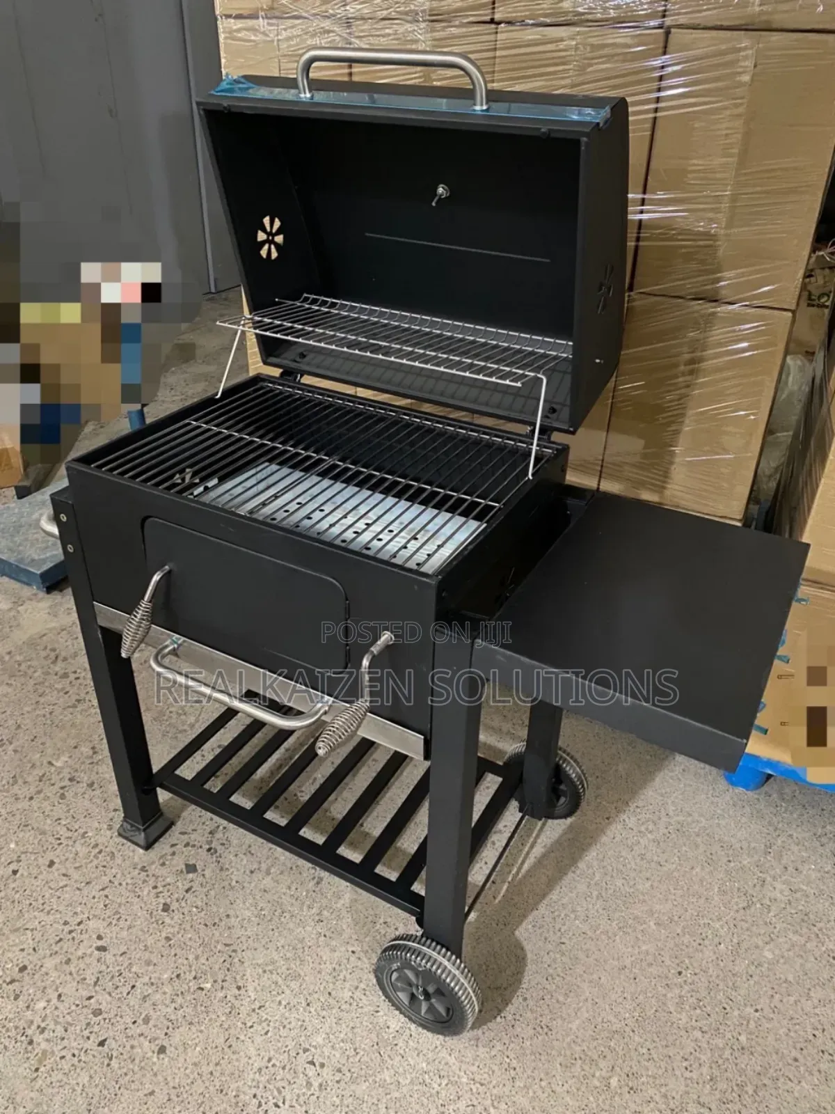 Fork Premium Charcoal BBQ Grill Adjust Charcoal Tray Side
