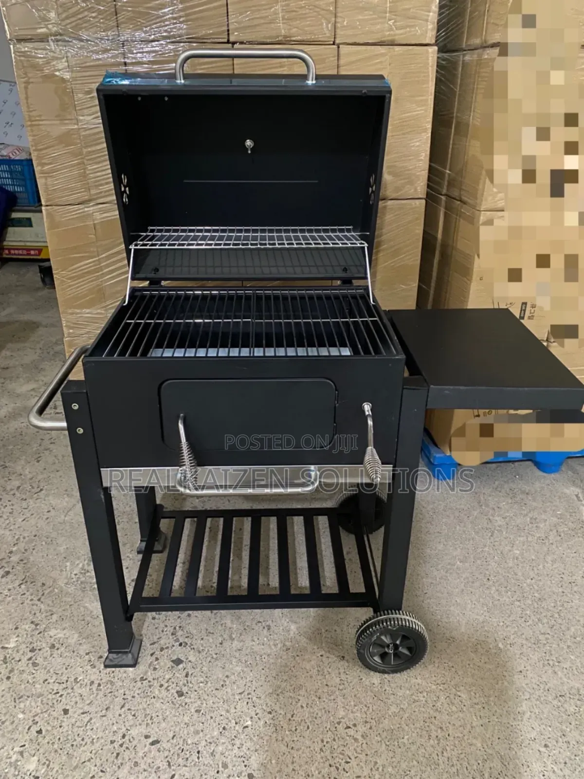 Fork Premium Charcoal BBQ Grill Adjust Charcoal Tray Side