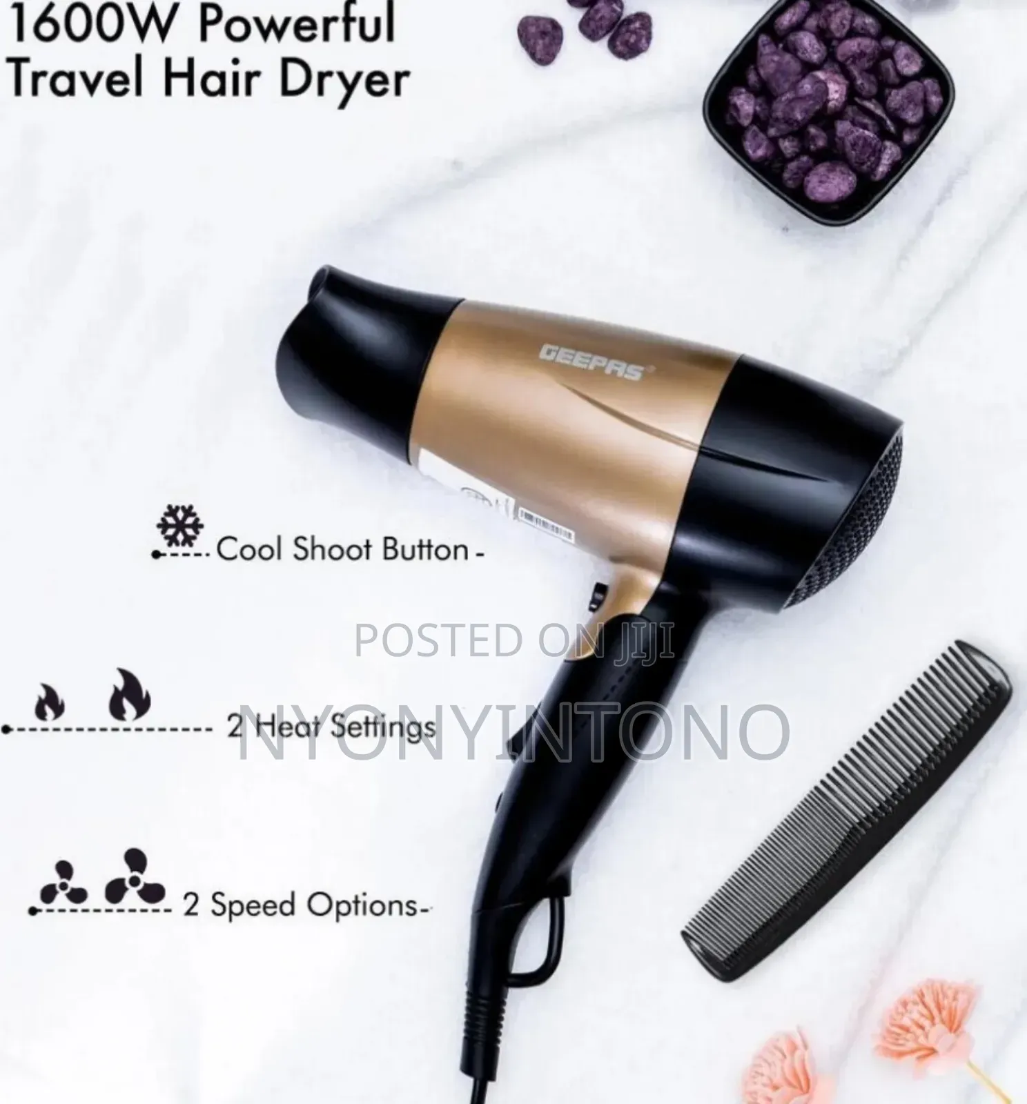 Geepas High-Quality Mini Foldable Hair Dryer Gh-8642