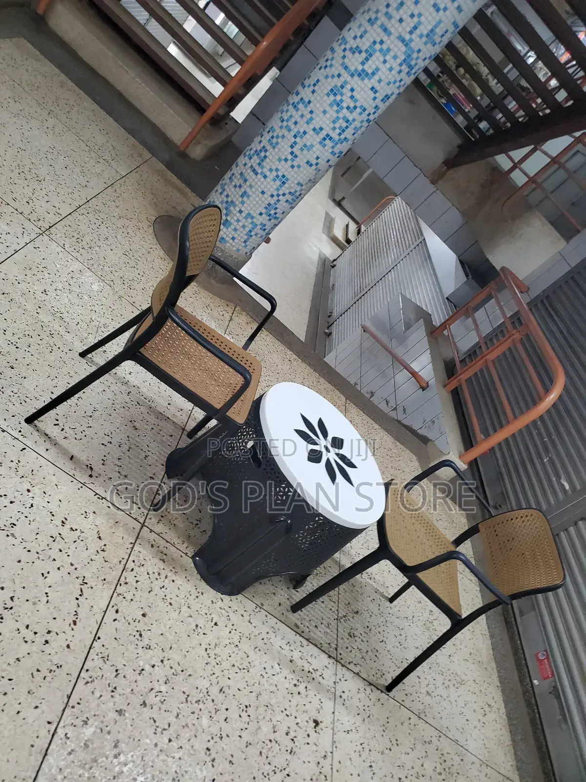 Coffee Plastic Table and Chairs Set