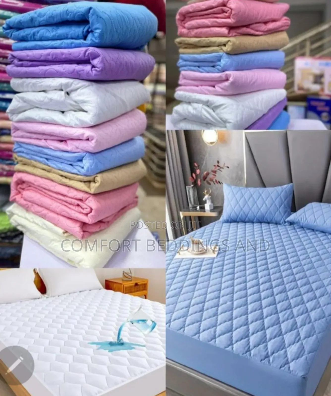 Cotton Waterproof Mattress Protector Light Blue