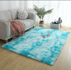 5*6 Fluffy Carpet Ocean Blue Patched