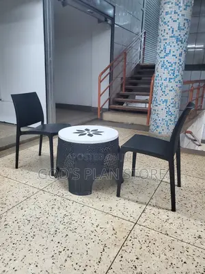 2 Seater Plastic Table and Chairs (Black)