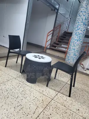2 Seater Plastic Table and Chairs (Black)
