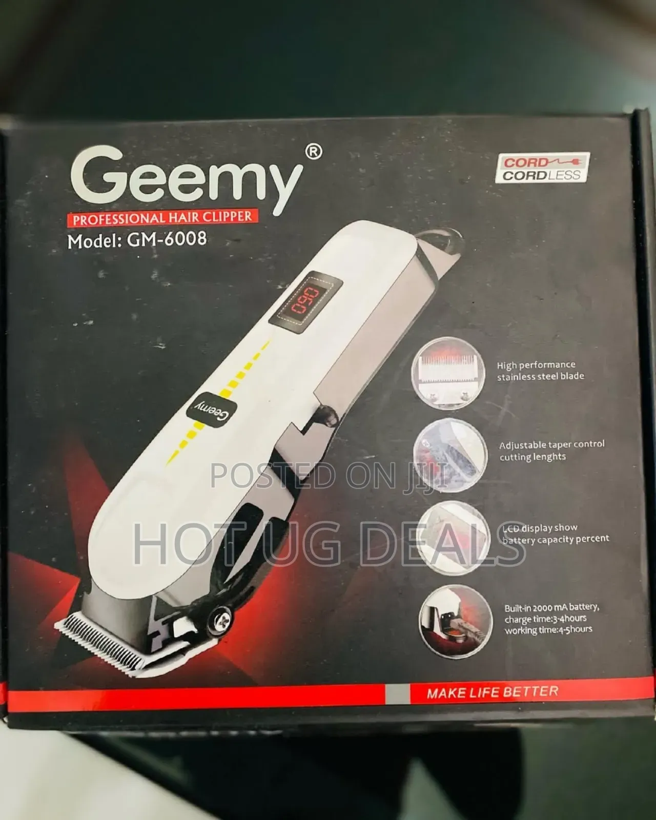 Geemy Rechargeable Shaving Machine With Battery Indicator