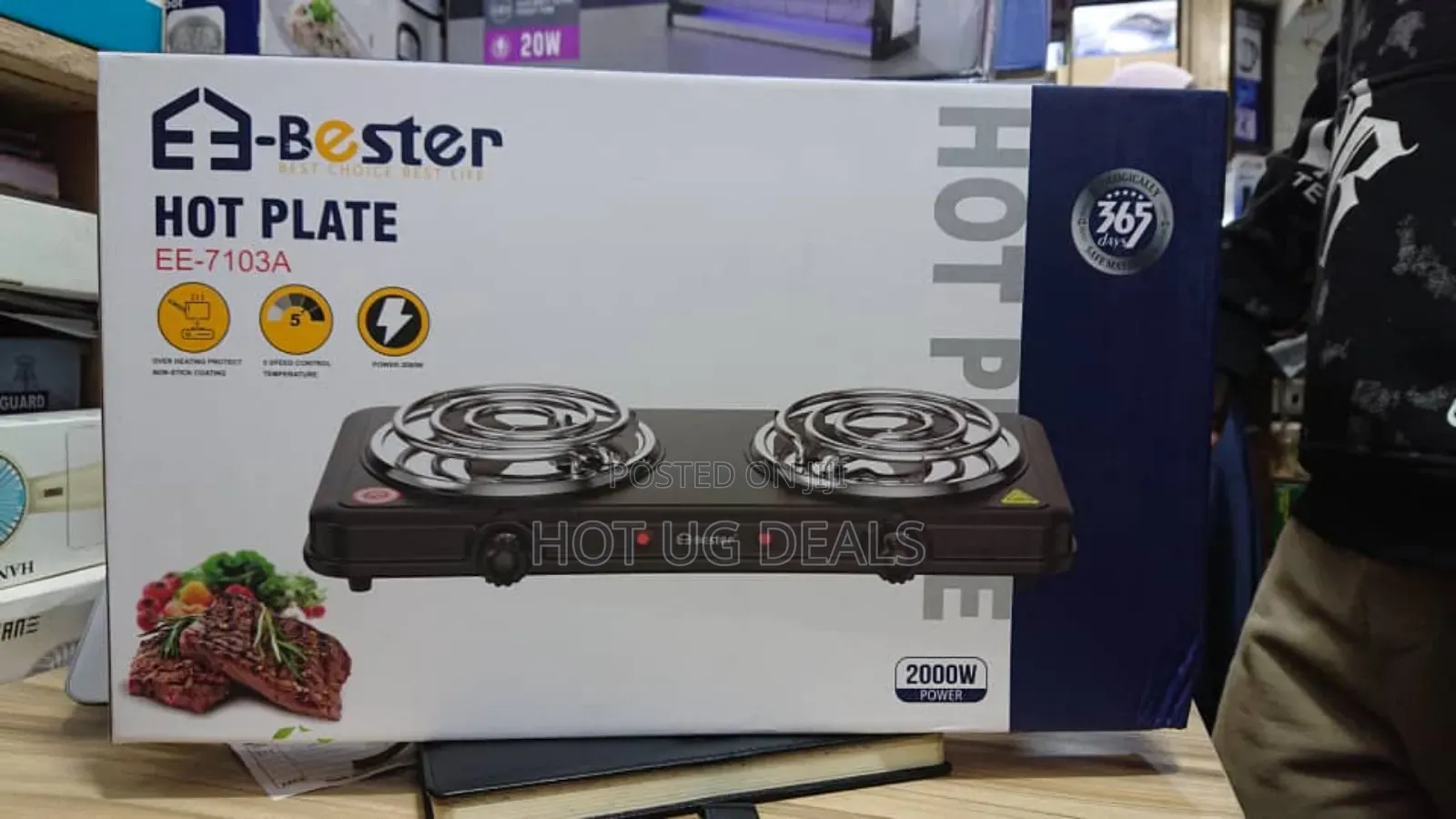 E-bester Portable Electric Double Burner Stove - Black