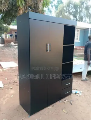 Four Feet Black Wardrobe With Bag Shelves