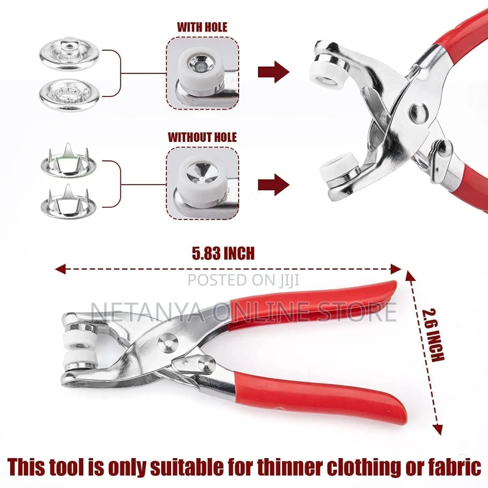 Stainless Steel Snap Buttons Pliers