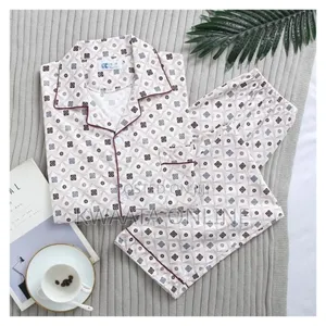 Men's Pajamas Set Warm Cotton Plaid Sleepwear