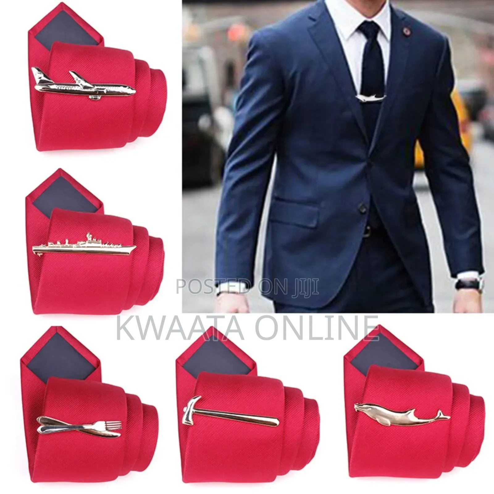 Tie Clips for Men Unique Set,Tie Bar Silver and Gold