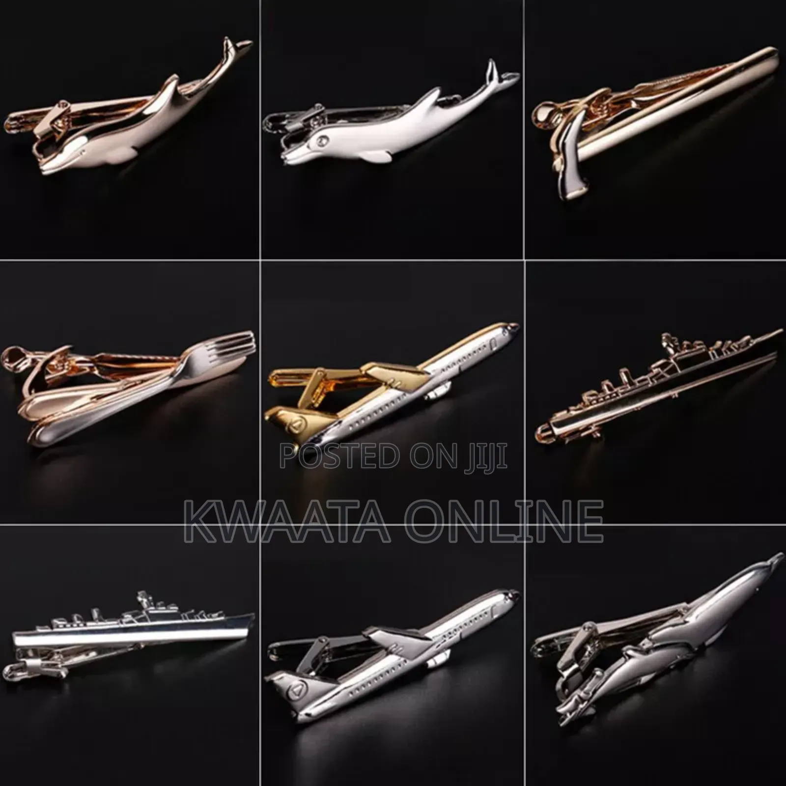 Tie Clips for Men Unique Set,Tie Bar Silver and Gold
