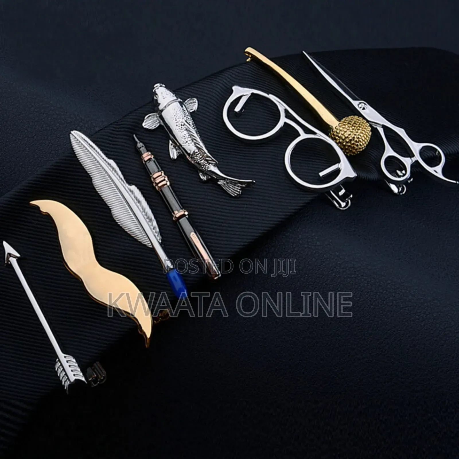 Tie Clips for Men Unique Set,Tie Bar Silver and Gold