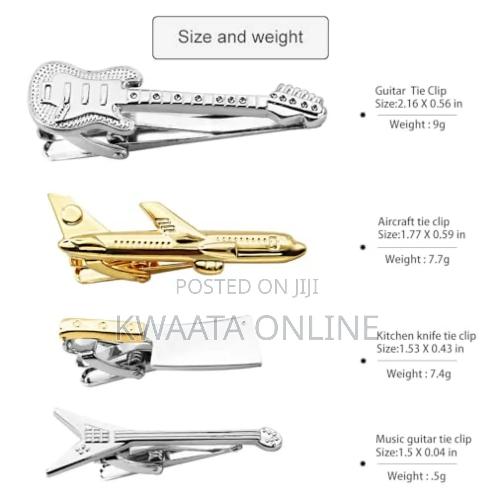Tie Clips for Men Unique Set,Tie Bar Silver and Gold