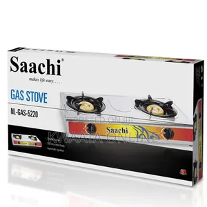 Saachi Gas Stove With Stainless Steel Top and 2 Burners