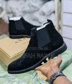Original Triple Black Clarks Suede Chelsea Boots