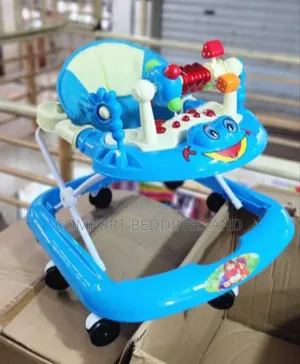 Cartoon Baby Walker Blue Cream