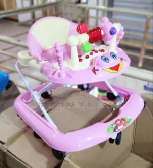 Cartoon Baby Walker Pink and Cream